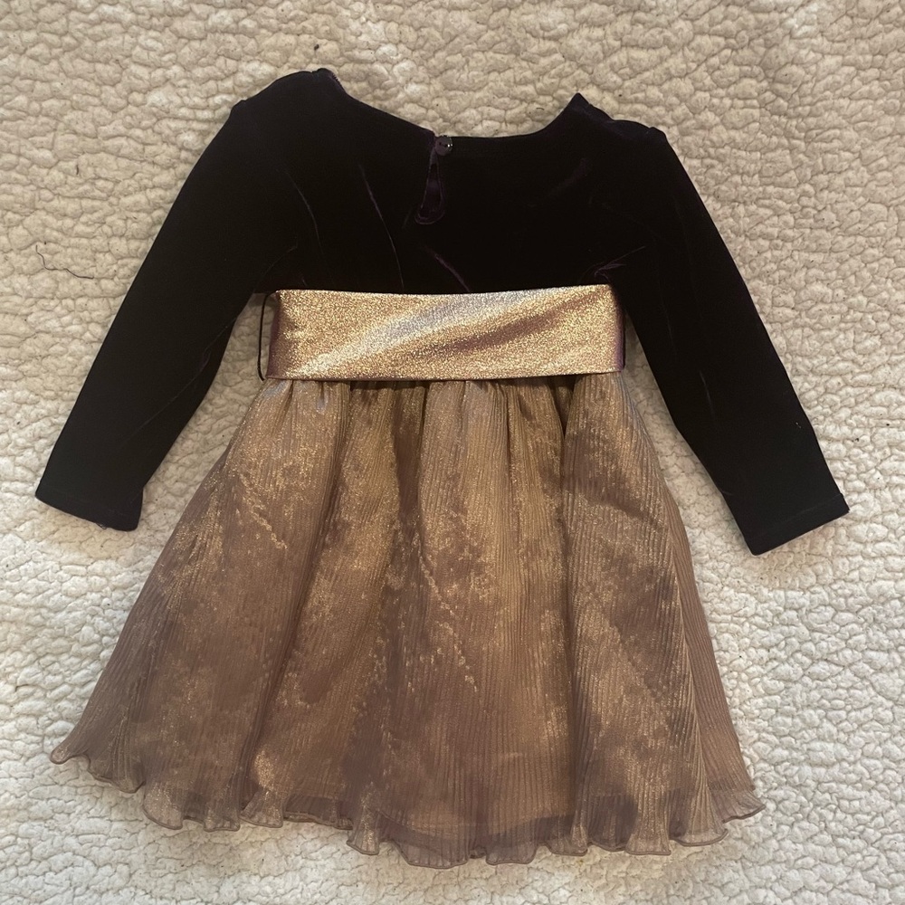 Charming Black and Gold Kids Formal Dress - Picture 2 of 3